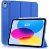 MoKo Cover per iPad (A16) 11a/10a Gen. (2025/2022), Blu Cobalto | Cover Protettiva Sottile a Tre Pieghe Supporto, Caso Smart Folio con Retro TPU Morbido Touch ID Sveglia/Sonno
