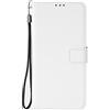 TingYR Cover per TCL 505, Pelle Custodia Carte di CBuleito da Funzione Stand, Pelle Anti-Slip Slot Portafoglio Flip Protettivo Dell'ente Completo Slim Fit Cover.(Bianco)