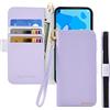 Butnyeoe Cover per Huawei P40 Lite Case,Custodia Huawei P40 Lite Libro,Trama Litchi PU Pelle Protettiva Portafoglio Flip/Folio Wallet Case Con Slot per Schede e Magnetica Supporto,Viola Chiaro