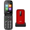 SAIET SHELL 4G Cellulare per Anziani Flip con Tasti Grandi, Audio Alto, SOS | Telefono Flip Senior Facile da Usare con Display 2.8 e Caratteri Grandi, Base di Ricarica, Torcia e Fotocamera - Rosso