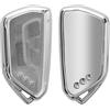 kwmobile Cover Chiavi Auto Compatibile con VW Golf 8 5 tasti Seat Leon MK4 Tarraco - Custodia Chiave Auto Copri Telecomando - Portachiave Silicone argento brillante