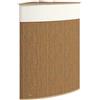 HOMCOM Cesto Portabiancheria Angolare da 55L, 35x35x60 cm, Marrone | Sacco Estraibile, Coperchio Removibile, Cesta per la Biancheria in Bambù
