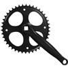 FACULX Guarnitura Single Speed 170mm Acciaio Alto Carbonio 32T | Design foro , filetto 14mm, 34 denti, montaggio per sicuro, bici fixie urbana