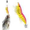 Jahuanoo Jig Per Calamari Esca Gamberetto Realistica E Luminosa Con Ami A Sonagli | Esche e Accessori da Pesca per Branzino Adatta a Trota Pesce Gatto Crappie Mare Acqua Salata Lago Fiume Riva Barca