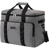 Wodsty Grande borsa per il pranzo, 33 l, impermeabile, grigio e blu | capacità di 33 litri, design pieghevole, tessuto Oxford, fodera interna rivestita in alluminio, grigio o blu navy