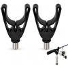Brennix Set di 2 supporti per canna da pesca, filettatura da 3/8, per pod e | La testa a forma di U protegge le canne da pesca dai graffi, supporto antiscivolo, nylon e acciaio inossidabile