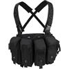 LZAQHMT Chest Rig Airsoft Tattico, Porta-Caricatori Stile AK Regolabile | Chest Pack Leggero con 4 Tasche Doppio Caricatore, Vano e Cinghie Regolabili per Paintball e Uso Outdoor