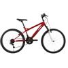BERAUD Mountain Bike 24 Pollici 18 Velocità Shimano, Telaio in Acciaio, Forcella Ammortizzata, Freni V-Brake, Rosso
