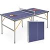Helloshop26 Tavolo da ping pong pieghevole 180 x 90 x 76 cm con 2 racchette e 3 palline, design versatile in alluminio blu 20_0020704