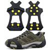 Joyek Ramponi invernali per scarpe, 10 punte, taglia L, ghiaccio e neve | Ganci elastici per scarpe (taglia L 39-46) con 10 punte in acciaio giallo-nero. Copriscarpe ideali per escursioni invernali e