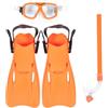 DEEPCRAFF Set Snorkeling per Maschera Ampia, Pinne e Boccaglio Arancia | Plastica Resistente, Vista Sott'acqua Nitida, Taglia Piedi 35-39, Pratica in Piscina e Acque Basse