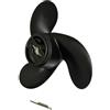 SageFurned Elica fuoribordo 7,4 x 5,7 pollici per Tohatsu 3,5 CV | Design a 3 lame in alluminio, propulsione efficiente, laccato nero, compatibile con piccoli motori