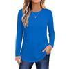 Aottori Maglia Donna Manica Lunga Cotone Girocollo Elegante | Maglietta Leggero, Basic Top, Elasticizzato, Sottogiacca, Tinta Unita, Casual