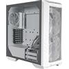 Cooler Master HAF 500 PC Case Bianca - Mid-Tower, 2 Ventole 200mm ARGB Preinstallate, Ventola GPU Girevole 120mm, Opzioni Raffreddamento Versatile, Pannello Laterale in Vetro Temperato, Top Rimovibile