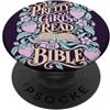 Grace And Glory Studio Bibbia cristiana lettura floreale fede libro amante PopSockets PopGrip Adesivo