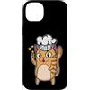 cat meow mackerel animal paw Pet cute dr Custodia per iPhone 14 Plus Gatto come Cook Peace