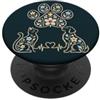 Paws & Trails Cuore floreale con zampa di cane e gatto per gli amanti degli animali PopSockets PopGrip Adesivo