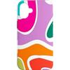 Colorful Swirl Gifts Custodia per iPhone 16 Plus Modello di colore ondulato scanalato rosa caldo arancione lavanda Teal