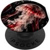 Space Aesthetic Celestial Sea Life Illus Design luminoso con meduse galassia, arte oceanica cosmica, nautica PopSockets PopGrip Adesivo