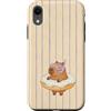 Capybara Snorkel Lavender Stripe Summer Custodia per iPhone XR Capybara - Ciambella da snorkeling galleggiante, motivo a righe alla lavanda