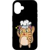 cat meow mackerel animal paw Pet cute dr Custodia per iPhone 16 Gatto come Cook Peace