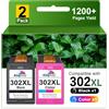 KINGWAY 302 XL 302XL Cartucce d'inchiostro Compatibile con HP 302 nero e colore per HP Envy 4520 4522 4525 Officejet 3830 3834 4650 4652 DeskJet 1110 2130 3630 3632 3634 3636 (2-Pack)