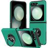 AIOVETEAB Cover per Samsung Galaxy Z Flip5, Custodia Antiurto Militare Supporto Anello Robusta TPU Silicone Bumper Case Custodie per Z Flip 5, Verde