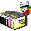 Koala Cartuccia d'inchiostro Compatibili per HP 932XL 933XL 932 XL 933 XL Multipack per HP OfficeJet 6100 6600 6700 7110 7612 7610 Stampante (2Nero, 1Ciano, 1Magenta, 1Giallo)