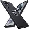 AIOVETEAB Cover per Samsung Galaxy S24 Ultra, Protezione Antigraffio Custodia 360° Rotante Anello Supporto Antiurto Militare Compatibile con Galaxy S24 Ultra,Nero