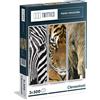 Clementoni - Puzzle - Animali (3x500 pezzi) Puzzle con zebra, animale ed elefante