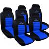 WOLTU Coprisedili auto a 5 posti coprisedili singoli misura universale, set completo, blu