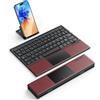 Merkloos Tastiera Bluetooth - Pieghevole - Layout Azerty - Bordeaux - Compatibile con 3 dispositivi, con touchpad