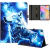 Toyarion Custodia per Samsung Galaxy Tab S6 Lite 10.4 Pollici | Per SM-P610/P613/P615/P619, Pelle ultrasottile, Scanalatura per Penna, Funzione Stand, Lupo Bianco in Cielo Stellato
