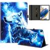 Toyarion Custodia per Samsung Galaxy Tab A8 10.5 SM-X200/X205/X207 | Pelle ultrasottile, Scanalatura per Penna, Funzione Stand, Lupo Bianco in Cielo Stellato