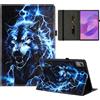 Toyarion Custodia per Lenovo Idea Tab Plus 12.1 2025 TB361ZU TB361FU | Pelle ultrasottile, Scanalatura per Penna, Funzione Stand, Lupo Nero Ululante