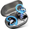 Rulefiss Cuffie Bluetooth 5.4 Sport, Auricolari Bluetooth con 3D Bass Stereo, 48 Ore Cuffie Wireless con 4 ENC HD Mics, IP7 Impermeabile Cuffiette HiFi con Display LED, Cuffie Senza Filo per Palestra/Running