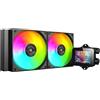 Mars Gaming ML-VISION240, Raffreddamento a Liquido AIO, TDP 500W, 2x Ventole ARGB con Nucleo in Rame e Alluminio FDB, Schermo LCD IPS 4:3 Rotazione a 360° e Software, Multisocket Universale, Nero