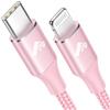 Aioneus Cavo USB C a Lightning 1.8M, Cavo iPhone USB C Certificato MFi Lungo Ricarica Rapida Caricabatterie Filo Type C Caricatore per iPhone 14 13 12 Pro Max Mini 11 SE X XS Max XR 8 7 6s iPad,Rosa