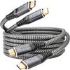 CAKOBLE Cavo USB C 4m, [2Pezzi 4M] USB 3.2 Gen2 100W Cavo USB Type-C Ricarica Rapida, 20 Gbps Trasmissione Dati, 5K/4K@60Hz USBC Video Per MacBooks,Hub,Dock,M3,SSD,eGPU,Laptops, Display,Monitor
