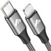 Aioneus Cavo USB C a Lightning 1.8M, Cavo iPhone USB C Certificato MFi Lungo Ricarica Rapida Caricabatterie Filo Type C Caricatore per iPhone 14 13 12 Pro Max Mini 11 SE X XS Max XR 8 7 6s iPad,Grigio
