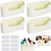 HCVERTE 4 Pezzi Organizer Armadio Cucina, Scatola Portaoggetti Adesiva Cucina,Crema | Plastica ABS Robusta, Organizer Cucina da Muro, Bordi Arrotondati Sicuri, Portaoggetti da Parete Adesivo per Cucina e Bagno