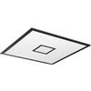 Eglo plafoniera LED Bordonara, plafoniera dimmerabile | con telecomando, lampada quadrata in metallo nero e plastica bianca, bianco caldo - bianco freddo, RGB, 60x60 cm