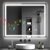 HOMCOM Specchio Bagno Antiappannante con Luce LED e Speaker Bluetooth 80x100 cm