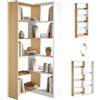 HOMCOM Libreria Angolare a 5 Ripiani Modulabile per Casa e Ufficio Multicolore
