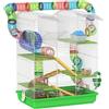 PawHut Gabbia per Criceti e Piccoli Roditori con Tubi e Accessori Verde