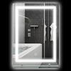 kleankin Specchio per Bagno con Luci LED e Mensola in Vetro 50x12x70 cm Argento