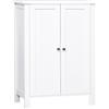 kleankin Mobiletto 2 Ante con Maniglie 2 Ripiani da Bagno Bianco 60 x 30 x 80cm