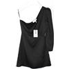 NU-IN Abito Mini A Spalla Scoperta Fit & Flare Donna UK 10 Zip Nero