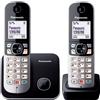 Panasonic Cordless Panasonic KX TG6852JTB Twin Dect Silver e Black