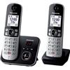 Panasonic Cordless Panasonic KX TG6862JTB Twin Dect Black e Silver